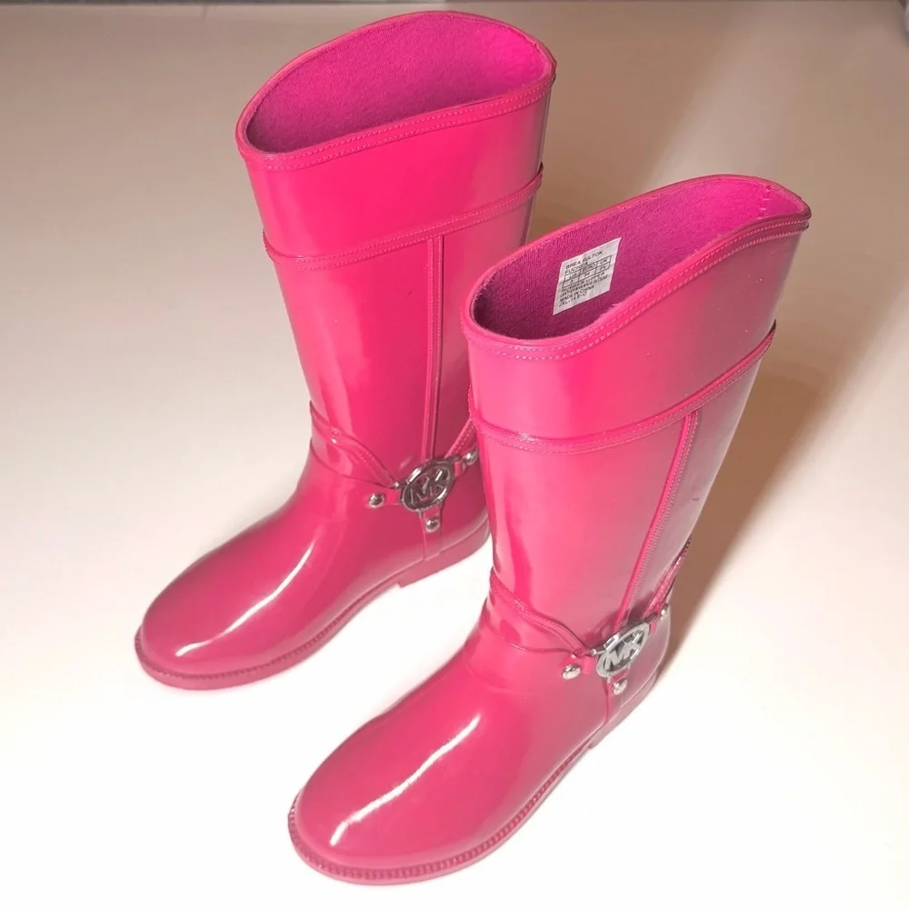 Michael Kors Girls Brea Fulton Fuchsia Rain Boots Size - 3